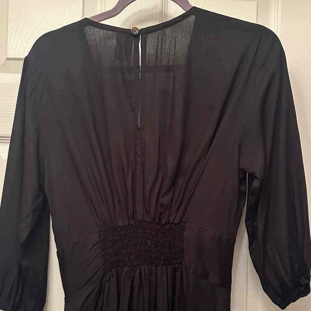 ELF Black Long Sleeve Dress with Button Detail - Picture 5 of 8